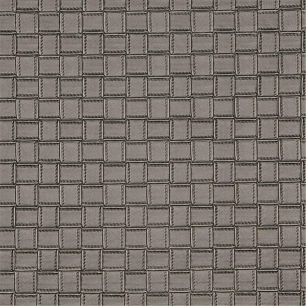 Fine-Line 54 in. Wide Silver- Metallic Basket Woven Upholstery Faux Leather - Silver FI2944336